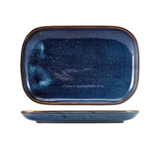 Terra Porcelain Aqua Blue Rectangular Plate 34.5 X 23.5cm (6)