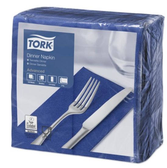 Tork Dinner Napkin 8 Fold 39cm 2 Ply Dark Blue (Pack of 150)