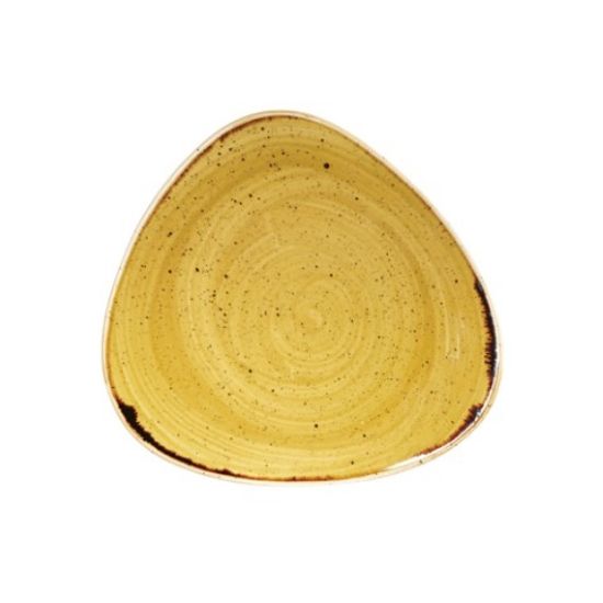 STONECAST TRIANGLE PLATE 9" MUSTARD SEED YELLOW (12)