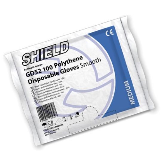 Polythene Gloves Smooth Medium Clear (100)