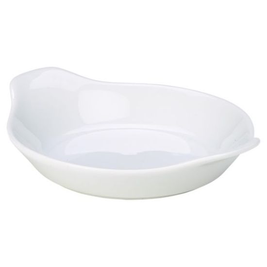 Genware Porcelain Round Eared Dish 18cm White