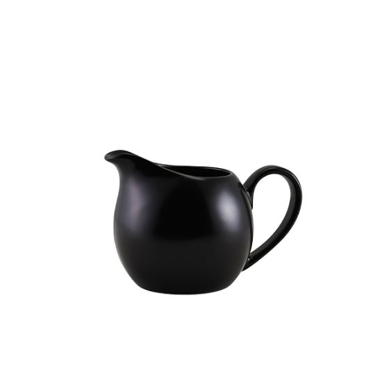 Genware Porcelain Matt Black Milk Jug 14cl 5oz (6)