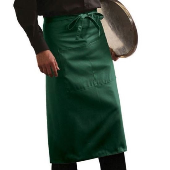 BISTRO WAIST APRON WITH FRONT POCKETS 80cm BOTTLE GREEN