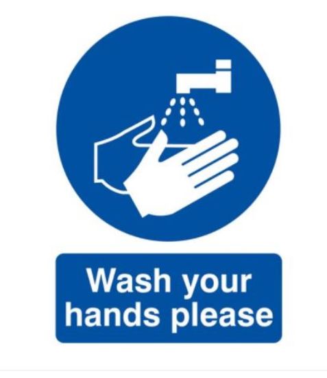 WASH YOUR HANDS PLEASE 210x148mm SELF ADHESIVE