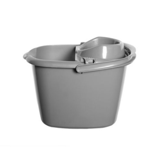 Whitefurze Bucket & Wringer 14ltr Silver *p