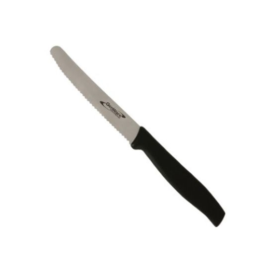 Genware Tomato Knife Serrated 4" Black