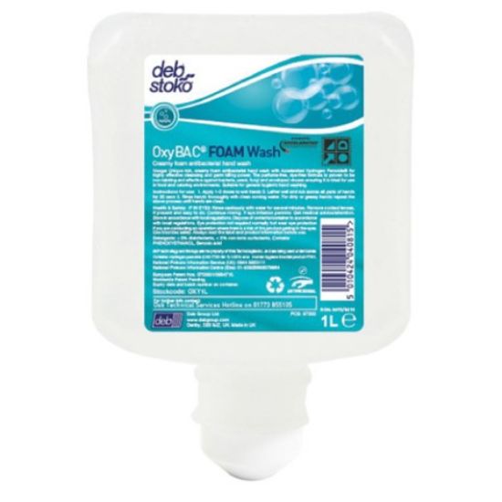 Deb Oxybac Perfume-Free Antibac Foam Hand Wash 1ltr (Case of 6)
