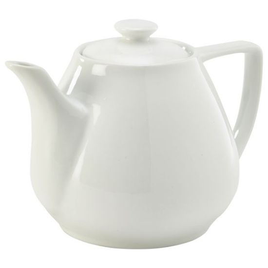 Genware Porcelain White Contemporary Teapot 92cl 32oz (6)