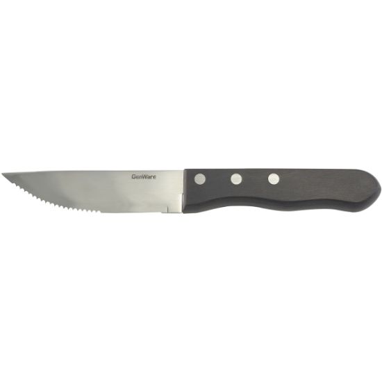 JUMBO BLACK PAKKA WOOD STEAK KNIFE (12)