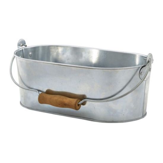 Table Caddy Oval Galvanised Steel 24x15x12cm