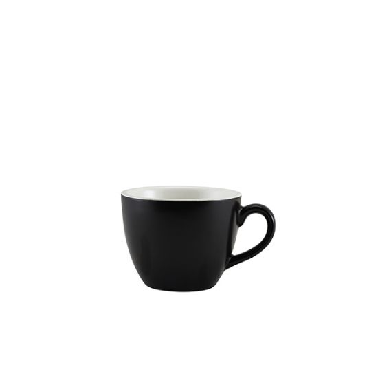 Genware Porcelain Matt Black Bowl Shaped Cup 9cl 3oz (6)