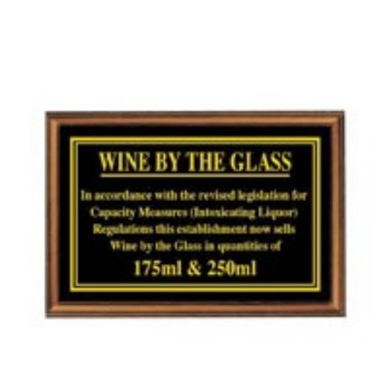 Oak Framed Wine By The Glass 175 &250ml Notice
