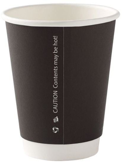 CASE OF 500 BLACK 12oz DOUBLE WALL CUP