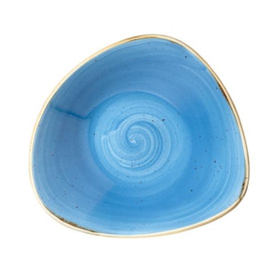 CASE OF 12 STONECAST TRIANGULAR BOWL 7.25" CORNFLOWER BLUE