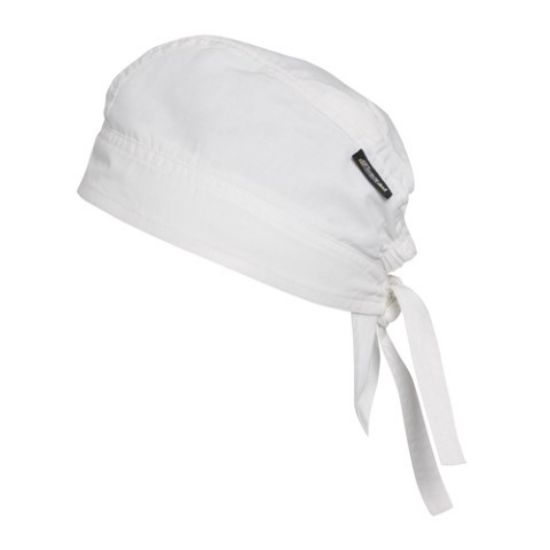 Bandana Cap With Elasticated Back And Tie Tapes White *p
