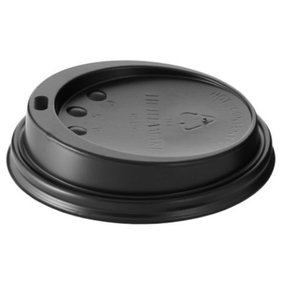 Pack Of 125 CPLA Sip Thru Hot Cup Lid 20oz For Huhtamaki Cups Black *p