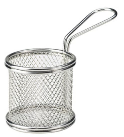Serving Fry Basket Round Stainless Steel 8x7.5cm