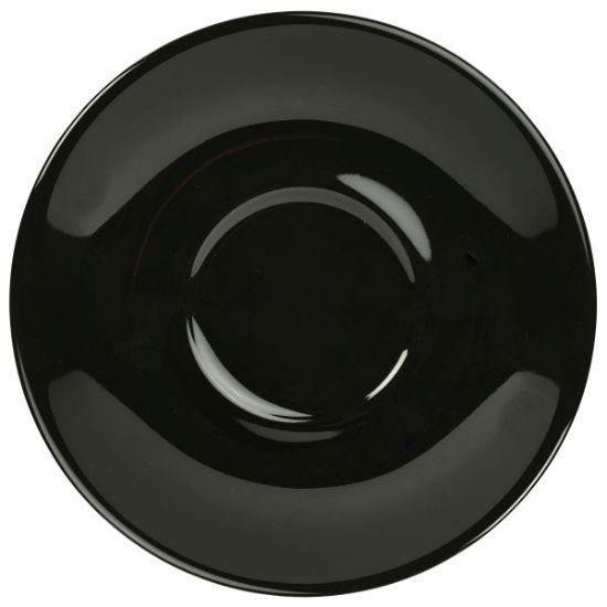 Genware Porcelain Black Saucer 12cm (6)