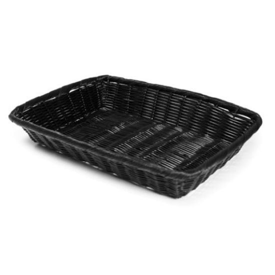 Basket Rectangular Poly Rattan 25x15x7cm Black