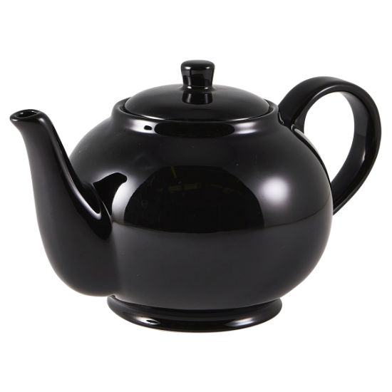 Genware Porcelain Black Teapot 15.75oz (6)