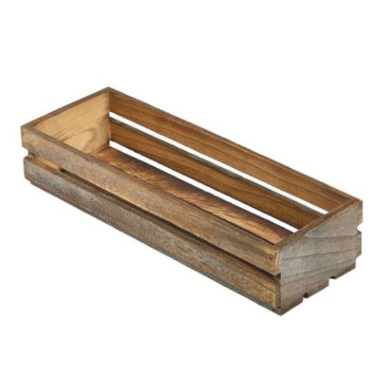 Wooden Crate Dark Rustic Finish 34x12x7cm