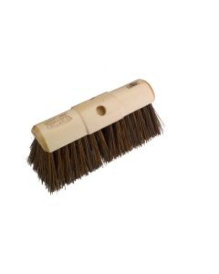 13" Yard Brush Sherbro/Brown Poly Double Hole Broom