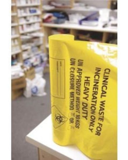 Clinical Yellow Sacks Medium Duty 11" X 17" X 26" 20l Casse 500