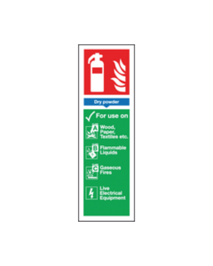 DRY POWDER EXTINGUISHER SIGN 300X100 S/A
