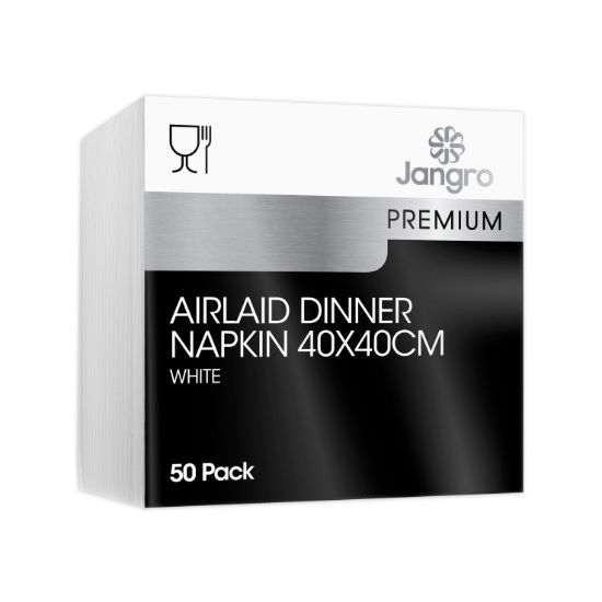 Professional Linstyle Dinner Napkins 40cm White Mixed Pulp (Pack of 50)