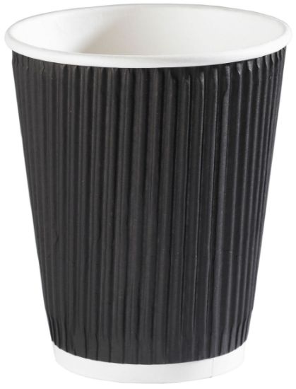 Black Ripple Wrap Hot Cup 12oz (Pack of 25)