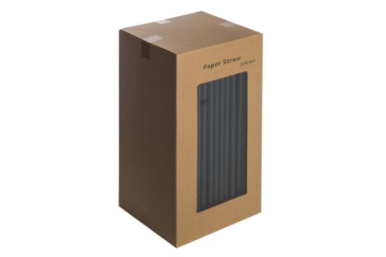 Black Paper Drinking Straw Biodegradable 8" 6mm (Pack Of 250)