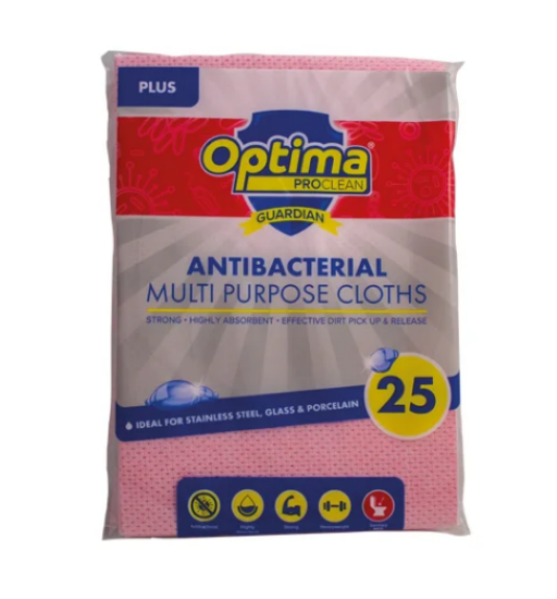 Optima Guardian Plus Anti-Bac Cloth Red (Pack of 25)