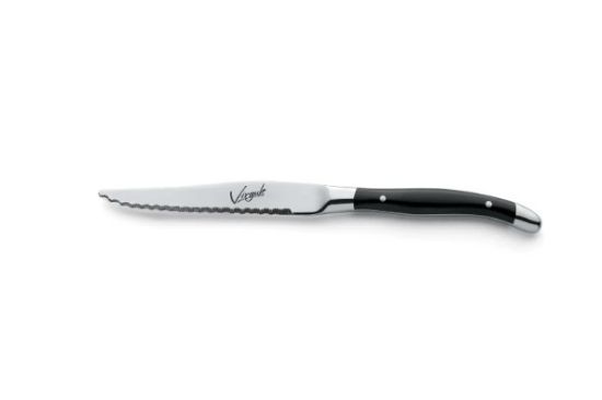 Virgule Steak Knife With Black Handle (Dozen)