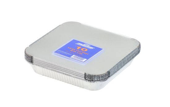 Square Foil Tray & Lid 23x23cm (Pack of 10)