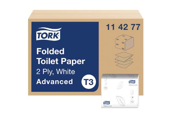 Tork Folded Toilet Paper 242sht White 2ply (Pack of 36 Bundles)
