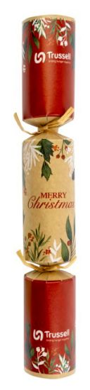 2025 Trussell Kraft Red Foilage 12" Christmas Crackers (Case Of 50)