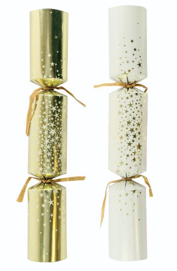 2025 Cream & Gold Starburst 11" Christmas Crackers Recyclable (Case Of 50)