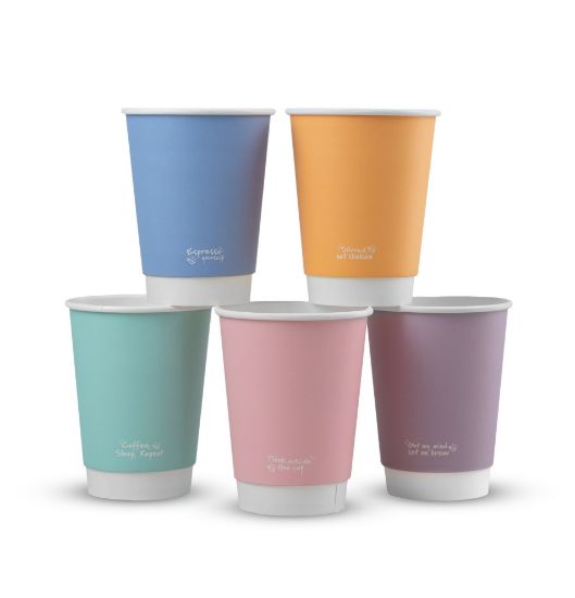 Feel Good 12oz Double Wall Hot Cup 89 Series Mixed Colours (Case Of 500)