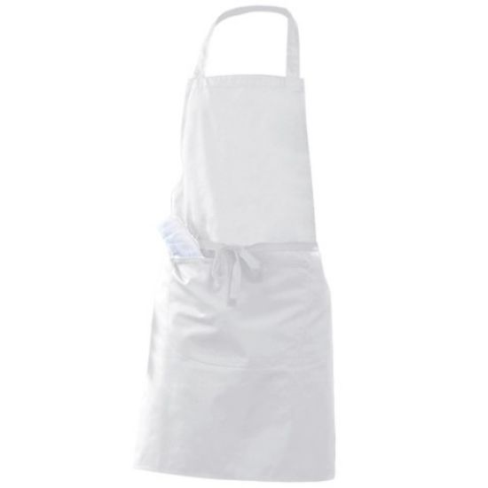 Bib Apron With Pocket 91cm White *p