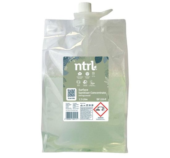 Jangro Ntrl Surface Sanitiser Concentrate Unfragranced 1.5ltr Pouch (Case of 2)