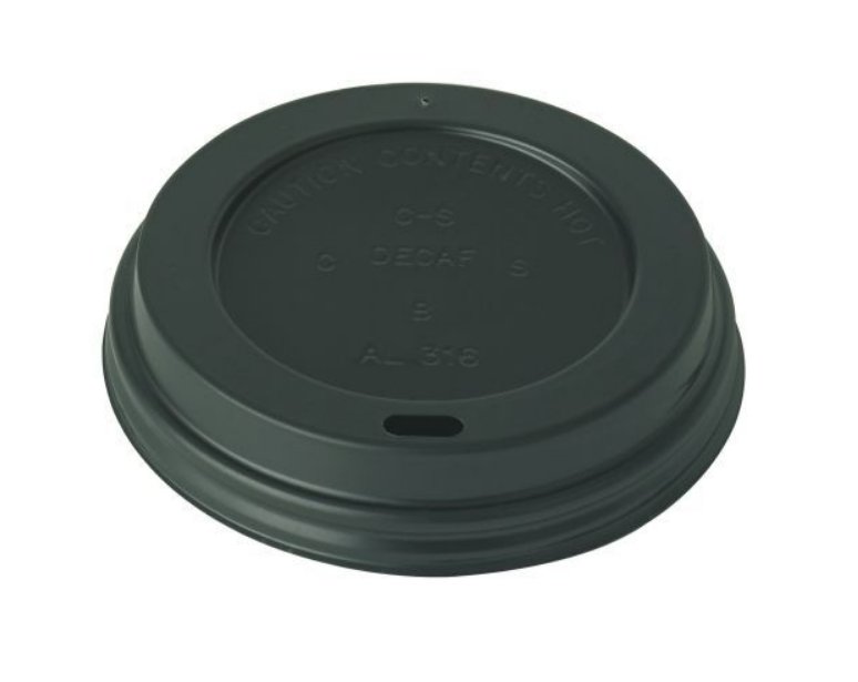 DOMED SIP THRU LID BLACK FOR 12oz PRISM (100)