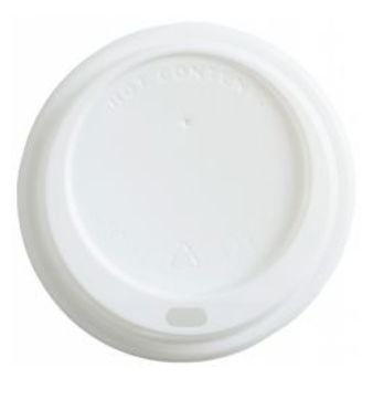 Domed CPLA Sip Thru Lid White For 10-20oz Dispo Ripple Cup (Pack Of 100)