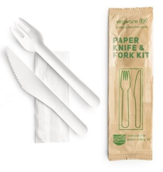 Vegware Compostable Napkin, Knife And Fork Set (250)