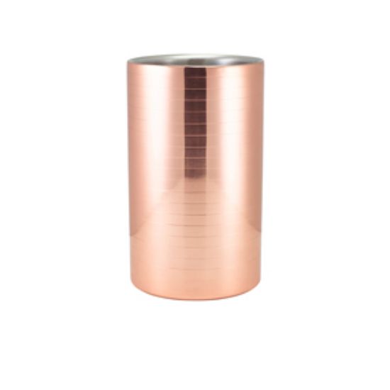 Genware Ribbed Copper Plated Wine Cooler