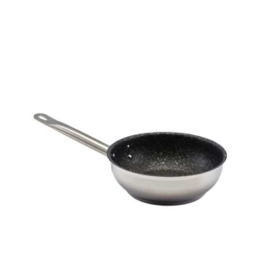 Genware Non Stick Teflon Stainless Steel Sauteuse Pan 20cm