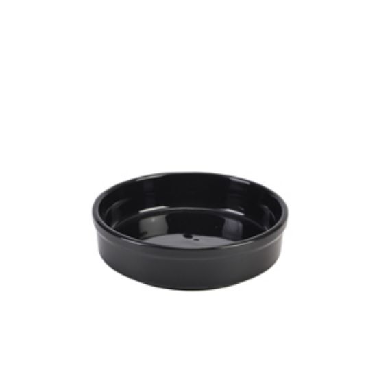 Genware Porcelain Black Round Dish 13cm/5 (6)