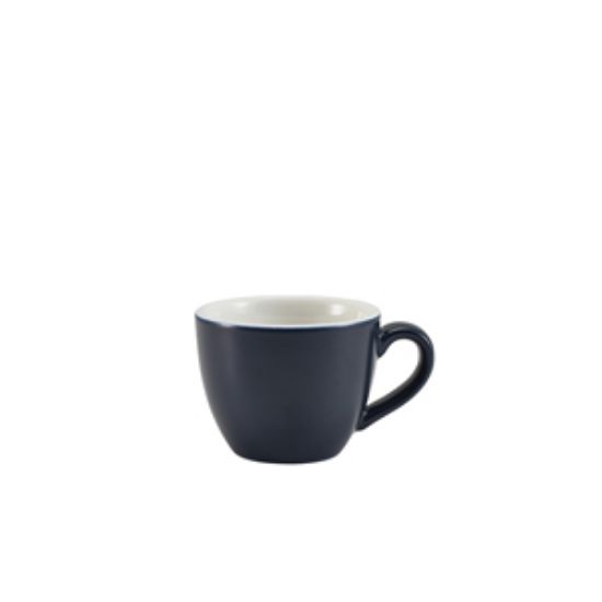 Genware Porcelain Matt Blue Bowl Shaped Cup 9cl/3oz (6)