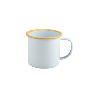 ENAMEL MUG WHITE WITH YELLOW RIM 36CL/12.5OZ
