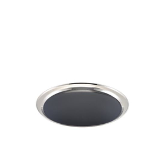 Non Slip Stainless Steel Round Tray 12""