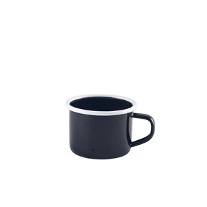 ENAMEL MUG BLACK WITH WHITE RIM 12CL/4.2OZ